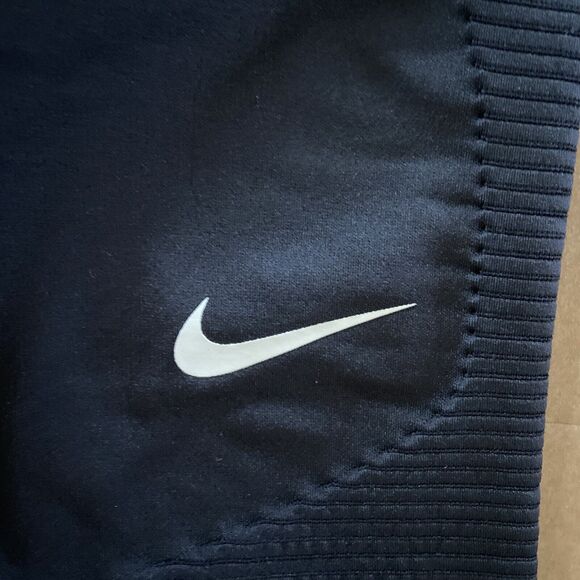 Nike Dri Fit Running Womens S Black Capri Leggings Pocket Mesh Detail Drawstring - Picture 2 of 8